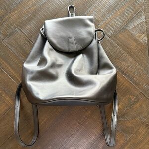 Melie Bianco Black Leather Backpack